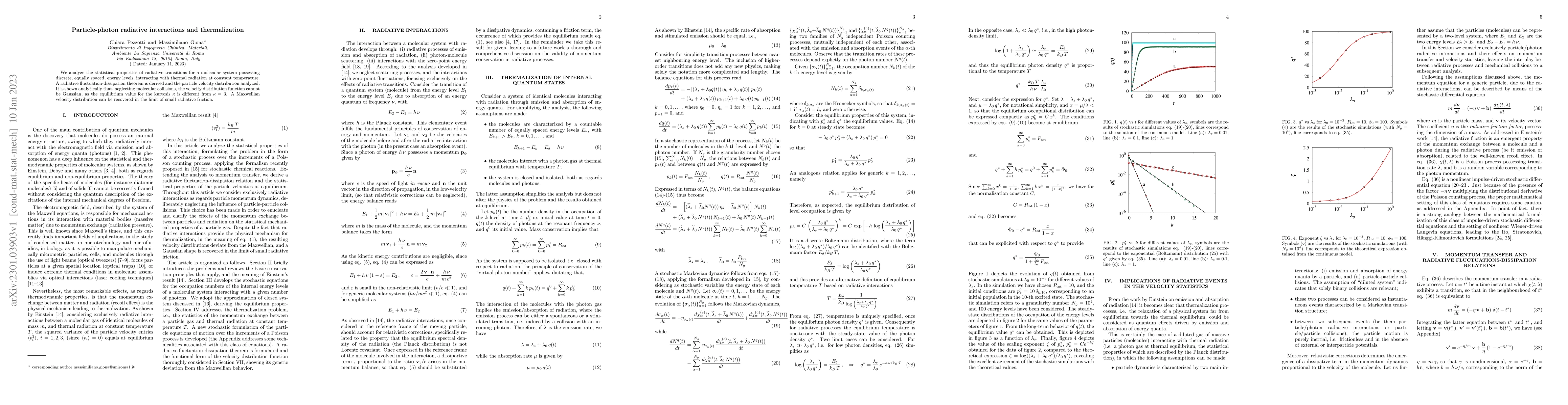 Thumbnail for Particle-photon radiative interactions and thermalization