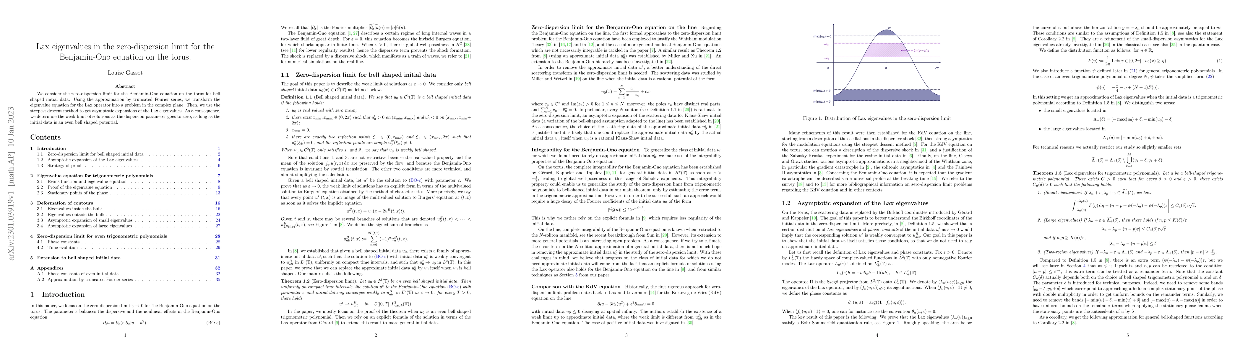 Thumbnail for Lax eigenvalues in the zero-dispersion limit for the Benjamin-Ono
  equation on the torus