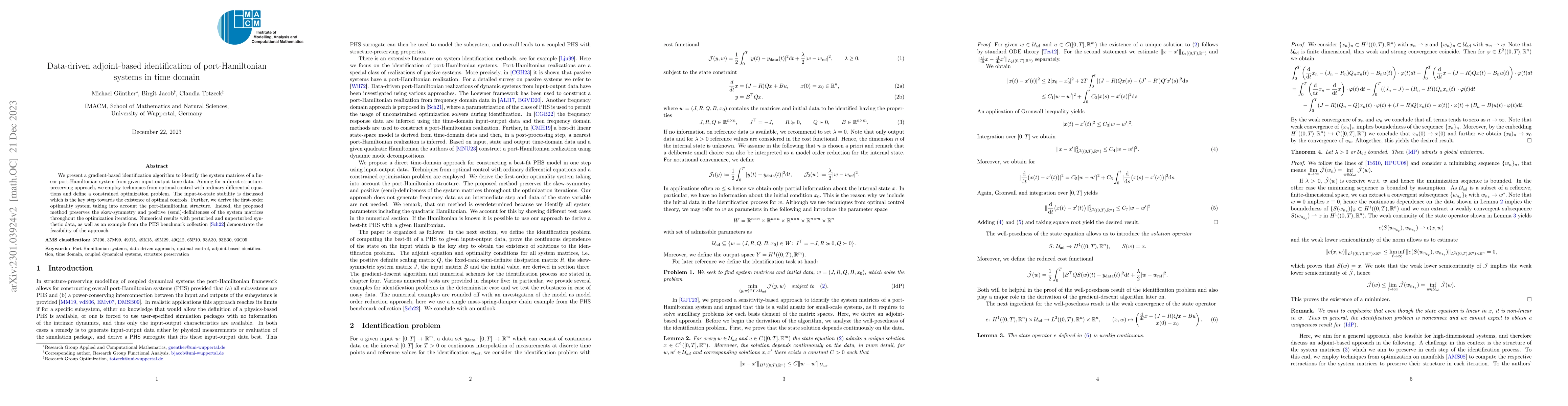 Thumbnail for Data-driven adjoint-based calibration of port-Hamiltonian systems in
  time domain
