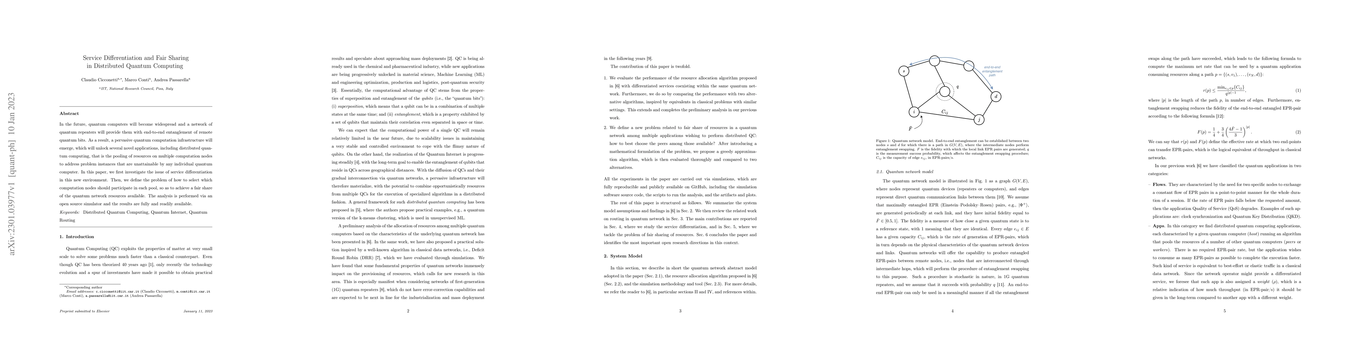 Thumbnail for Service Differentiation and Fair Sharing in Distributed Quantum
  Computing