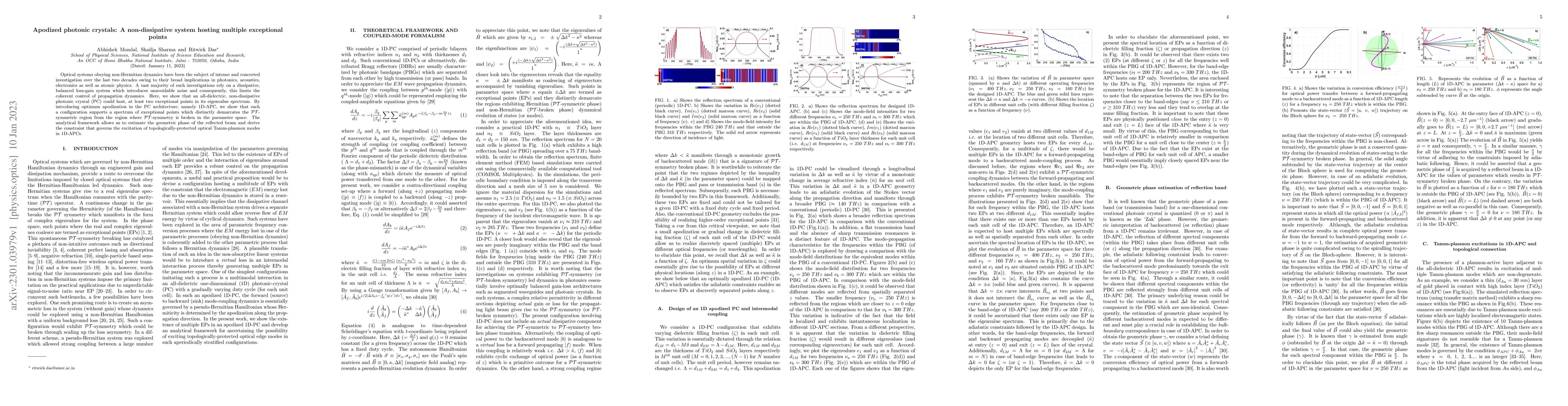 Thumbnail for Apodized photonic crystals: A non-dissipative system hosting multiple
  exceptional points