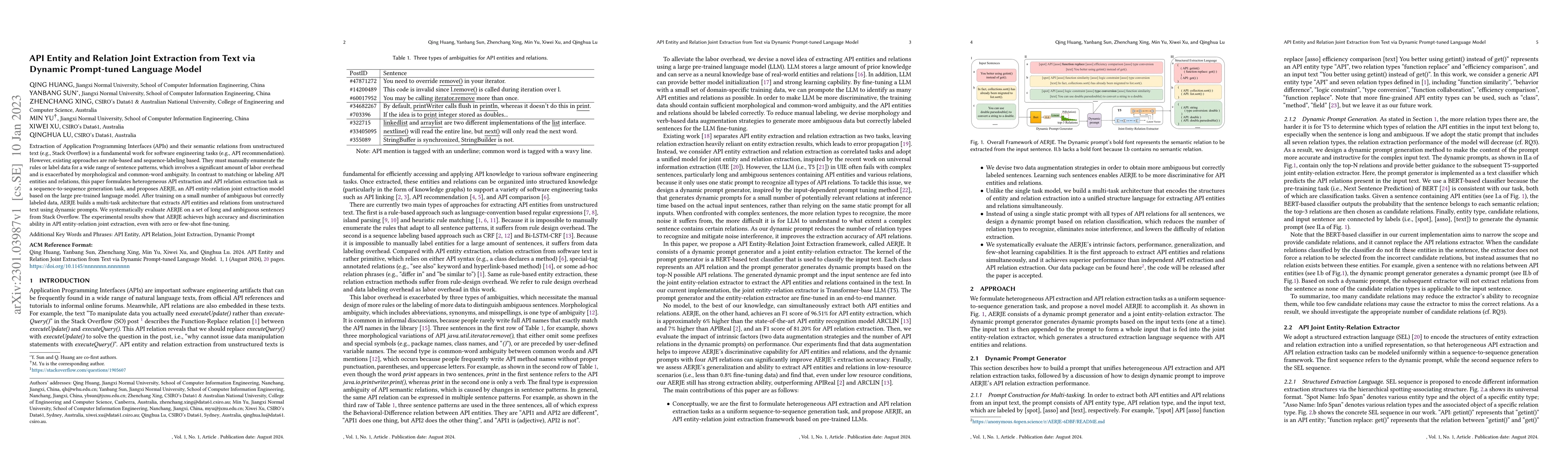 Thumbnail for API Entity and Relation Joint Extraction from Text via Dynamic
  Prompt-tuned Language Model