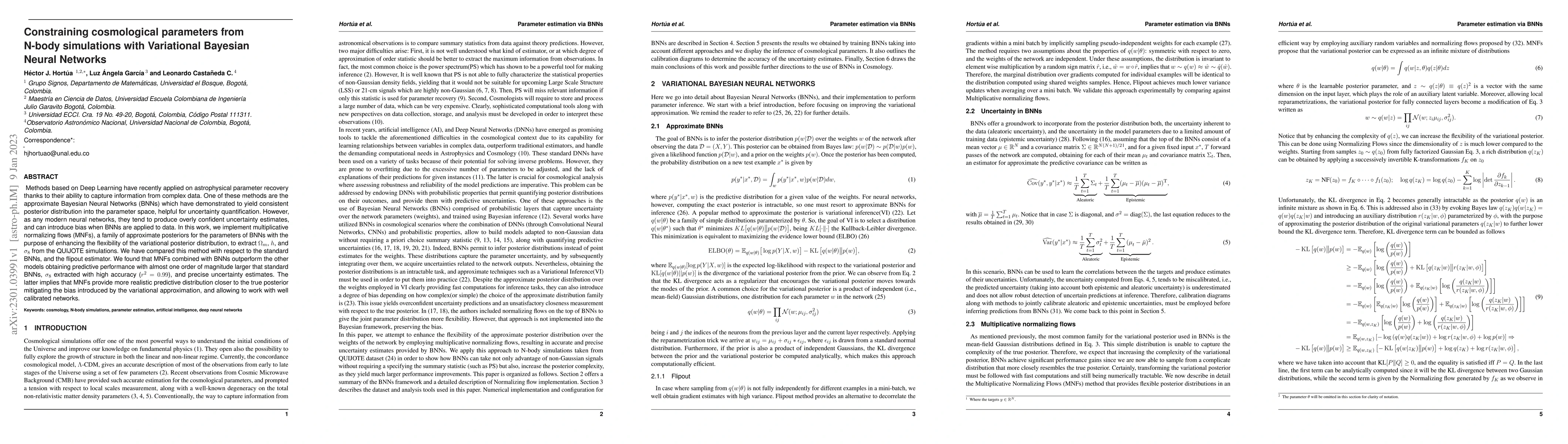 Thumbnail for Constraining cosmological parameters from N-body simulations with
  Variational Bayesian Neural Networks
