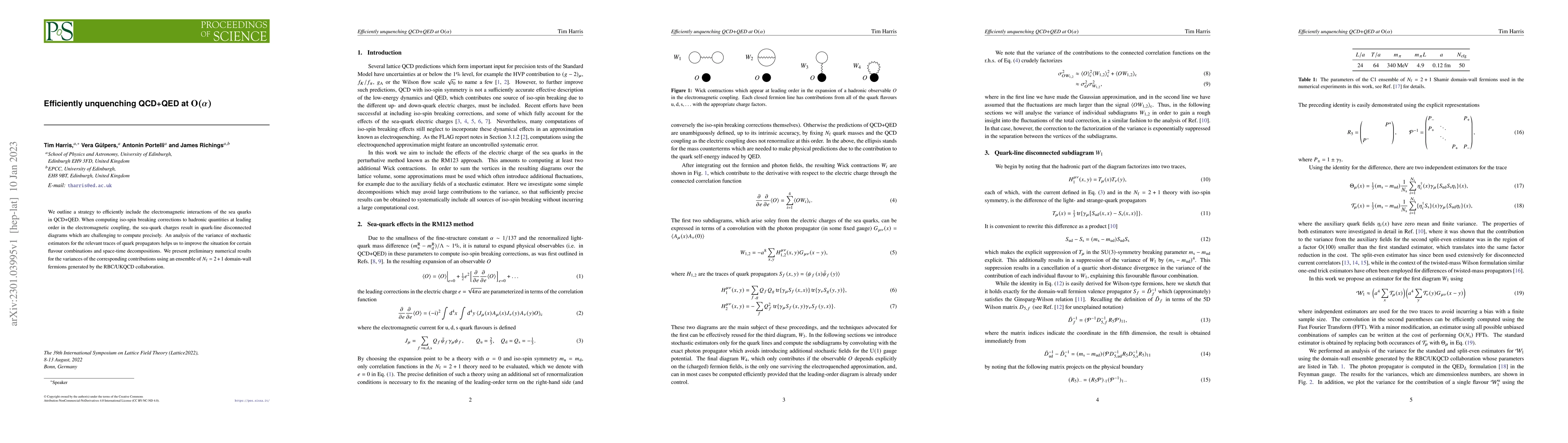 Thumbnail for Efficiently unquenching QCD+QED at O($\alpha$)