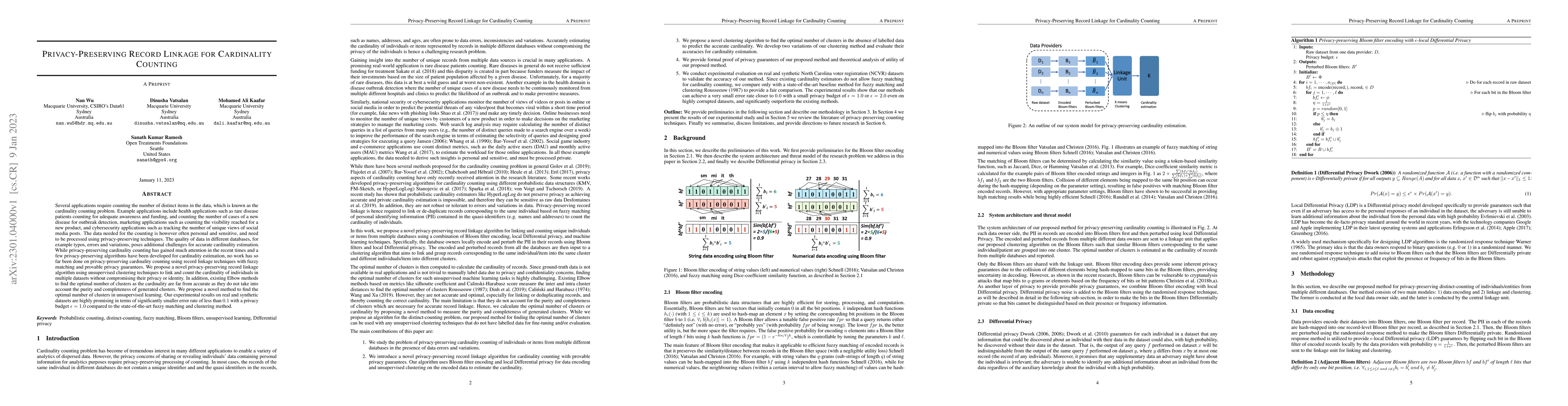 Thumbnail for Privacy-Preserving Record Linkage for Cardinality Counting