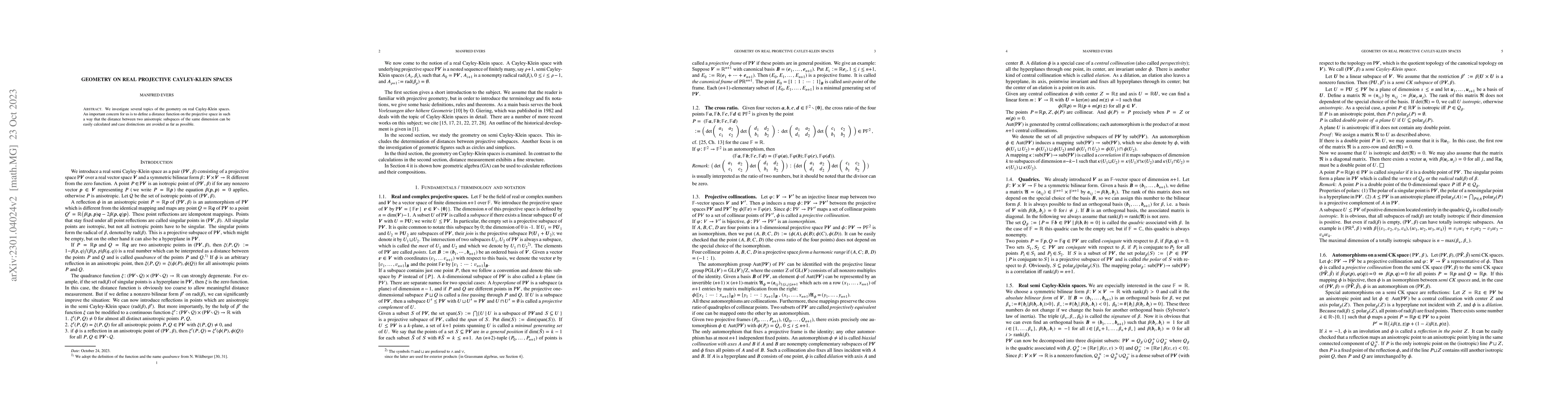 Thumbnail for Geometry on real projective Cayley-Klein spaces