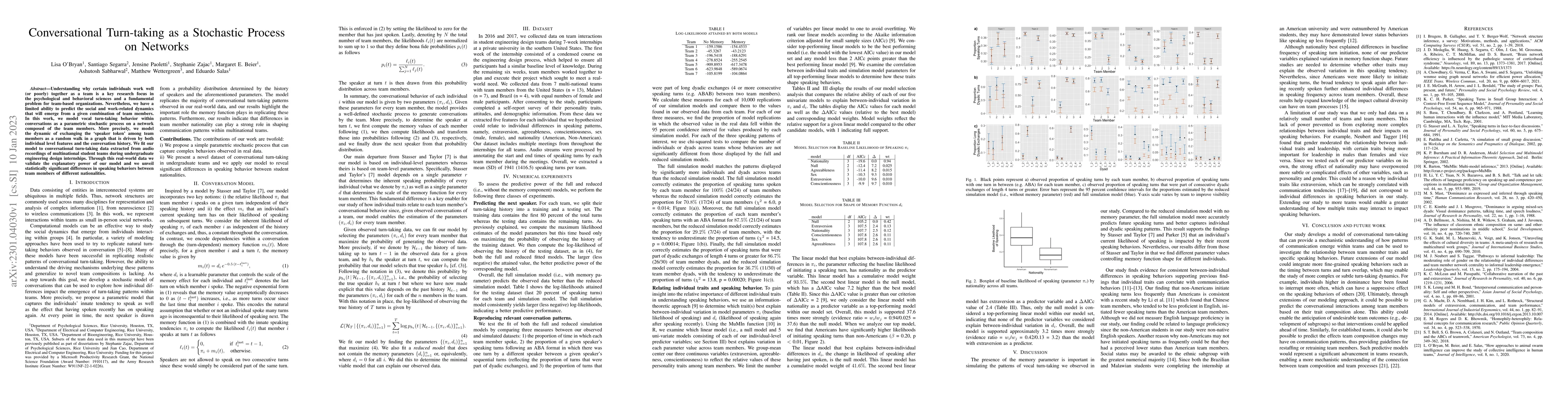 Thumbnail for Conversational Turn-taking as a Stochastic Process on Networks