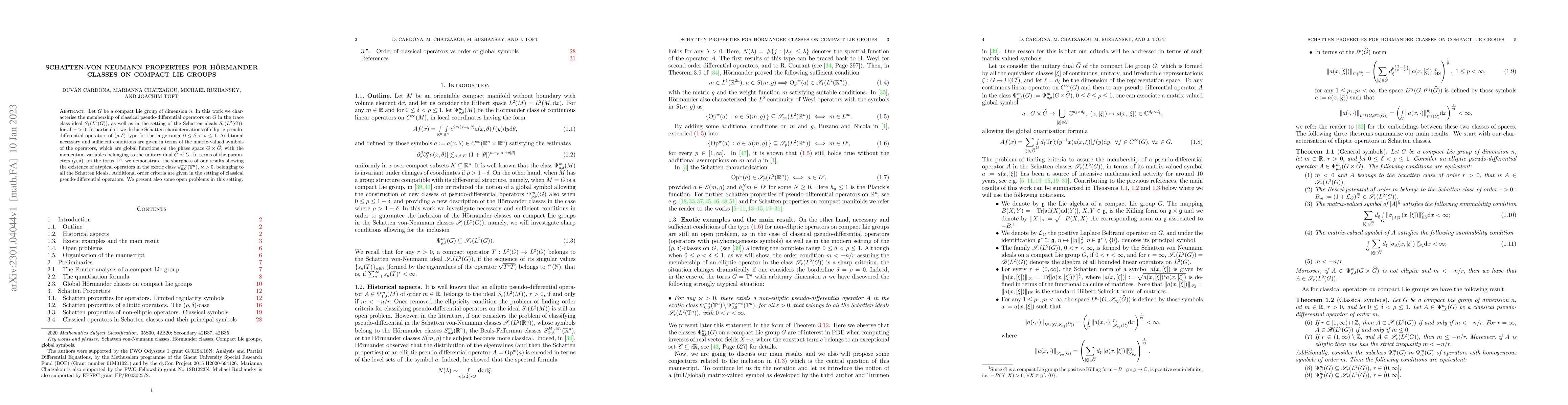 Thumbnail for Schatten-von Neumann properties for H\"ormander classes on compact Lie
  groups