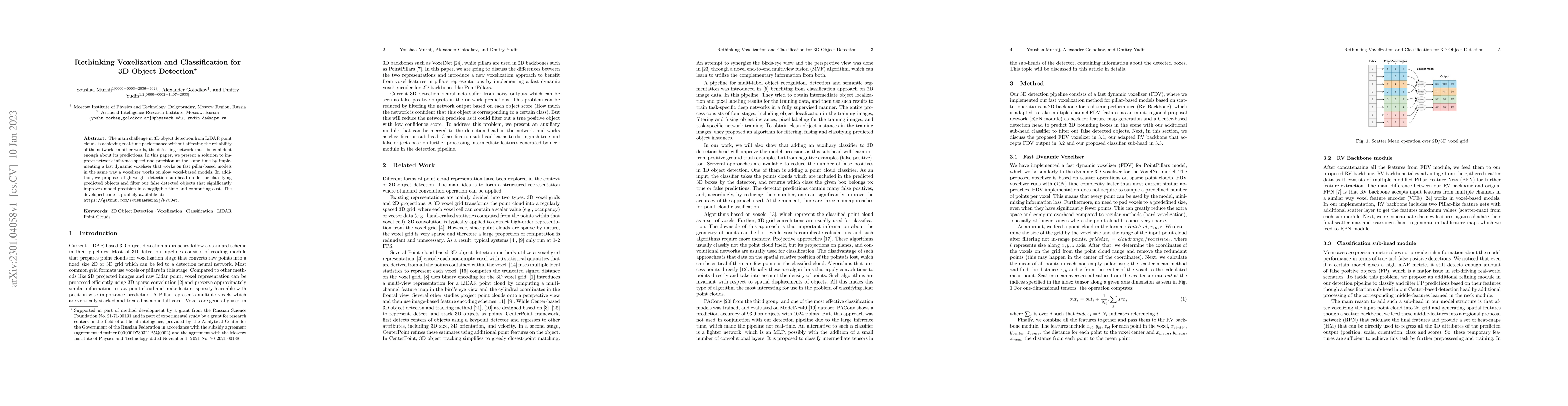 Thumbnail for Rethinking Voxelization and Classification for 3D Object Detection