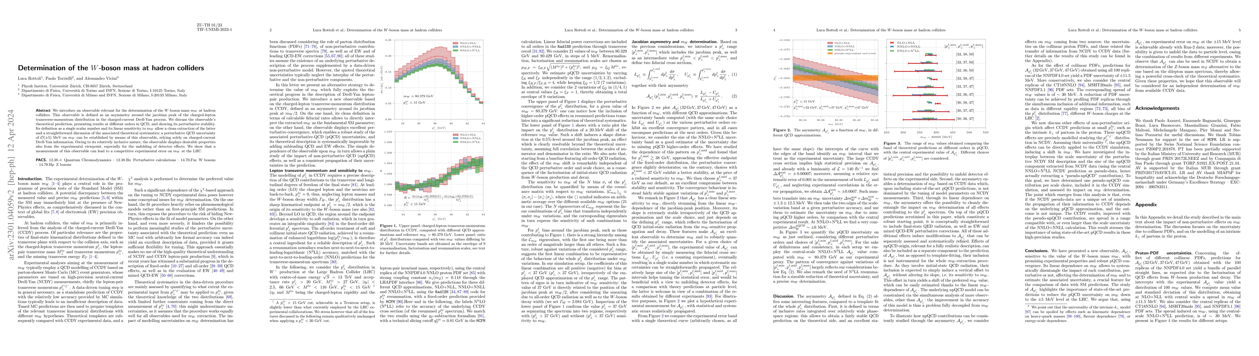 Thumbnail for Determination of the $W$-boson mass at hadron colliders