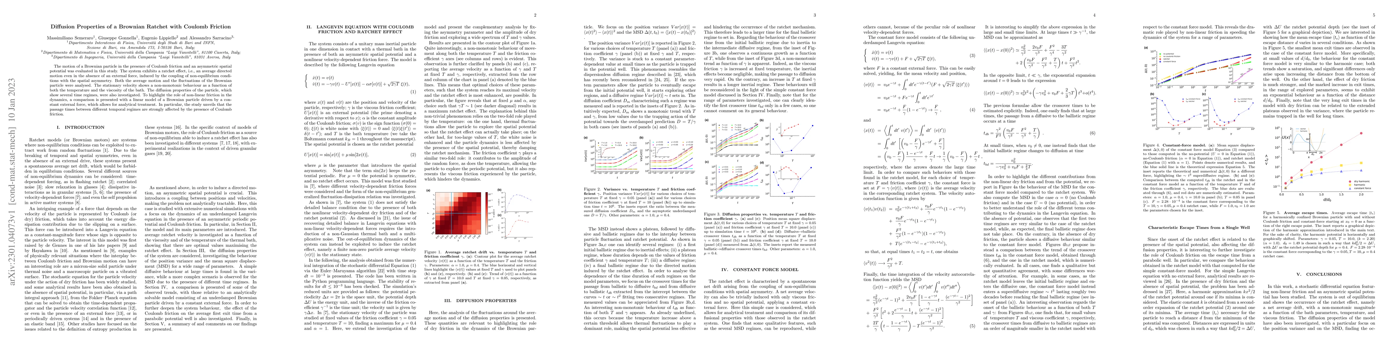 Thumbnail for Diffusion Properties of a Brownian Ratchet with Coulomb Friction