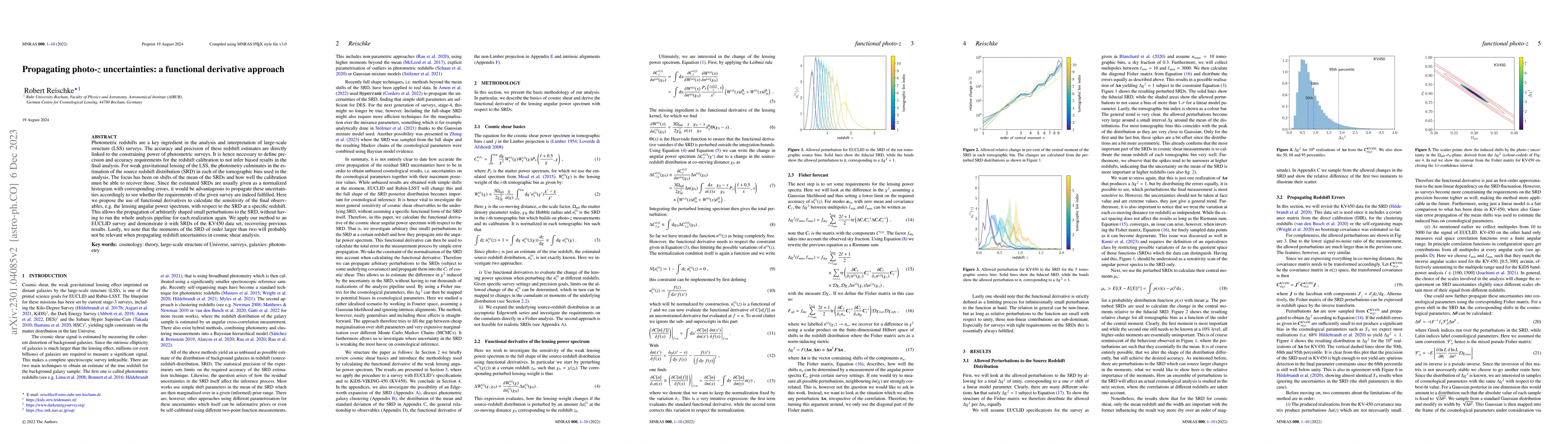 Thumbnail for Propagating photo-$z$ uncertainties: a functional derivative approach