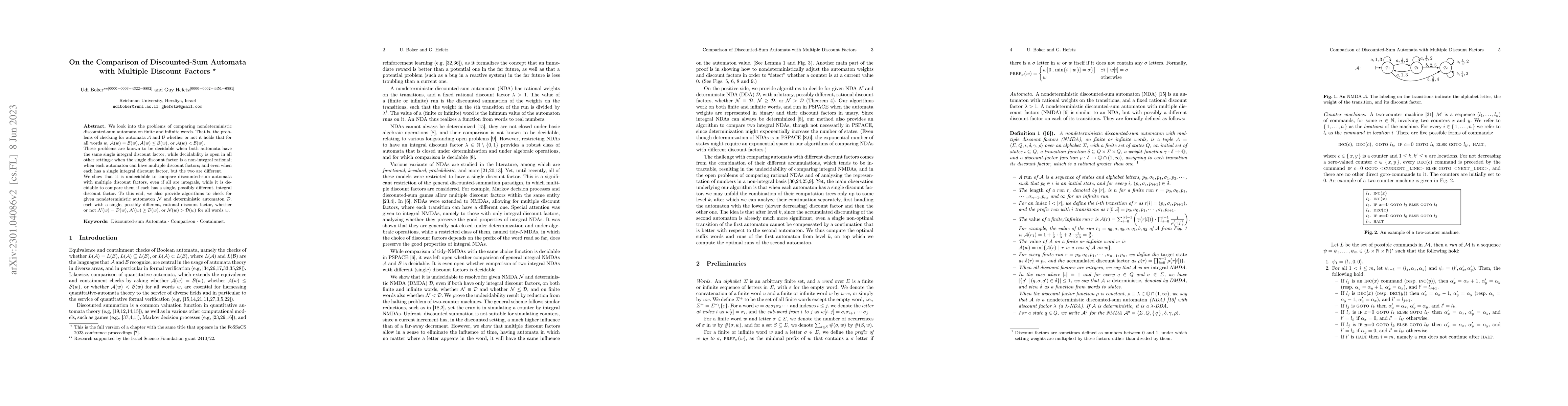 Thumbnail for On the Comparison of Discounted-Sum Automata with Multiple Discount
  Factors