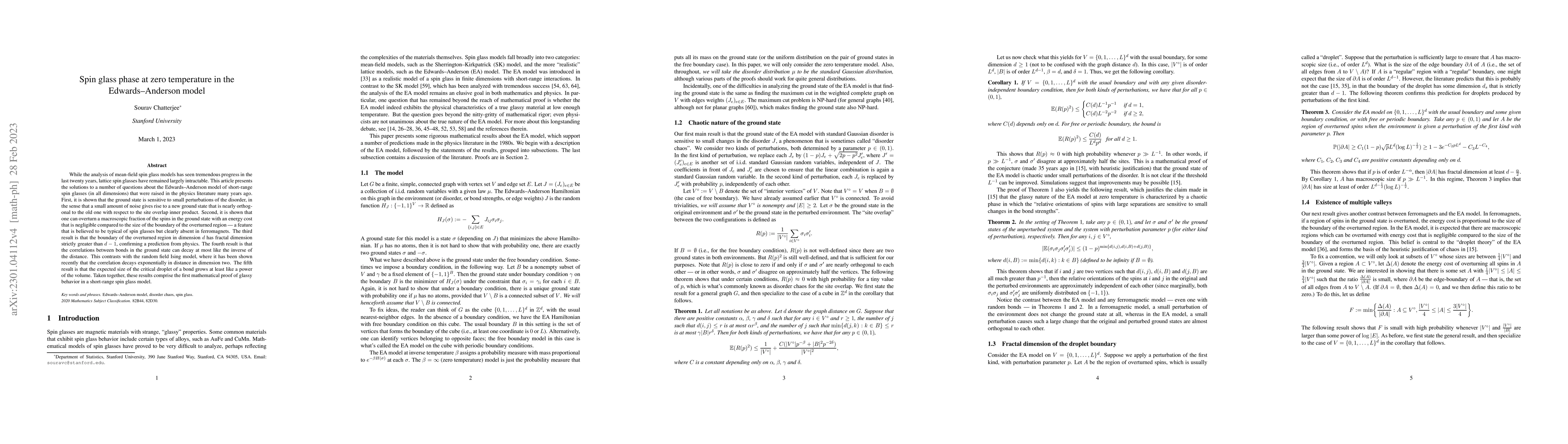 Thumbnail for Spin glass phase at zero temperature in the Edwards-Anderson model