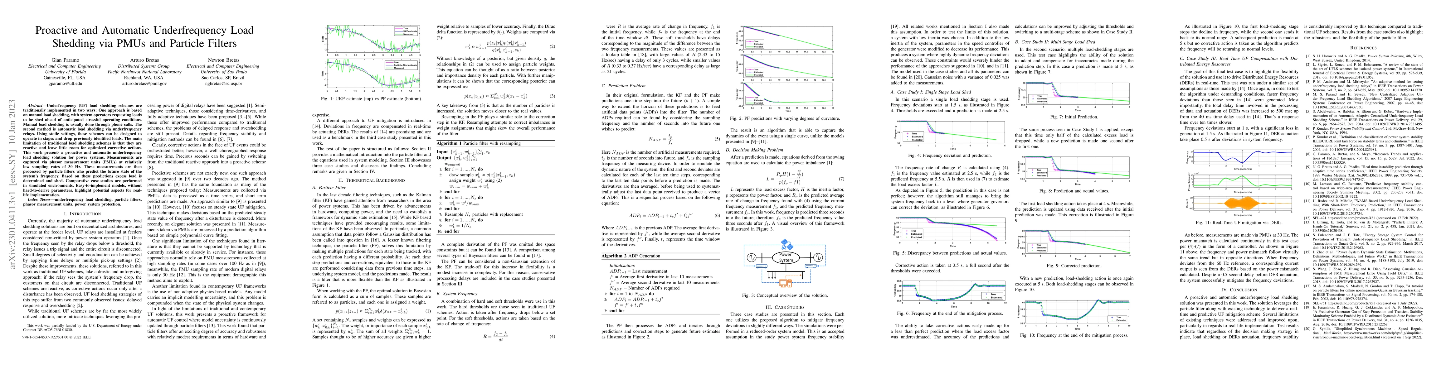 Thumbnail for Proactive and Automatic Underfrequency Load Shedding via PMUs and
  Particle Filters