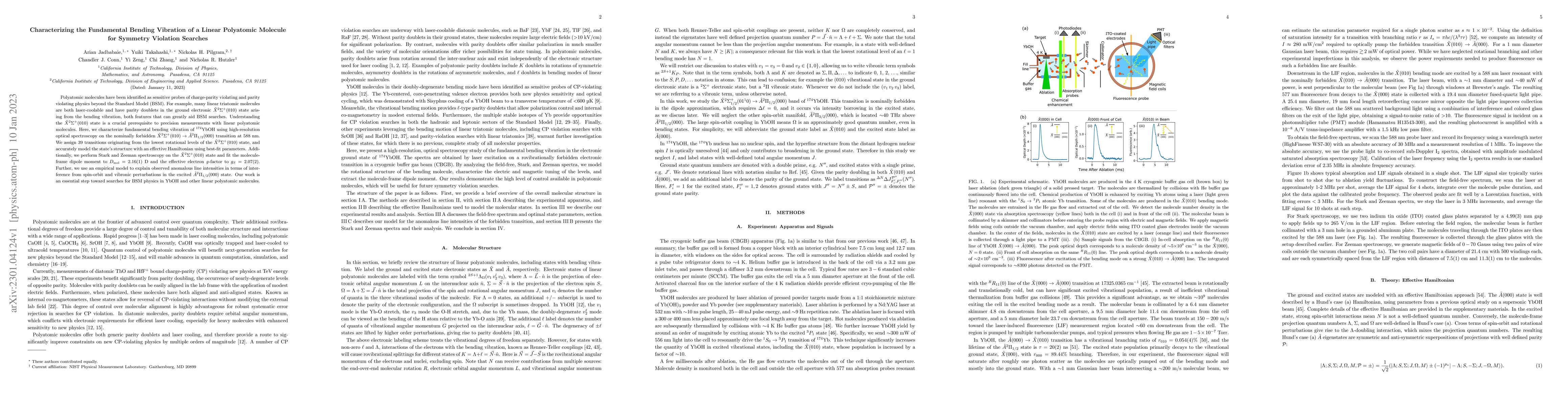 Thumbnail for Characterizing the Fundamental Bending Vibration of a Linear Polyatomic
  Molecule for Symmetry Violation Searches