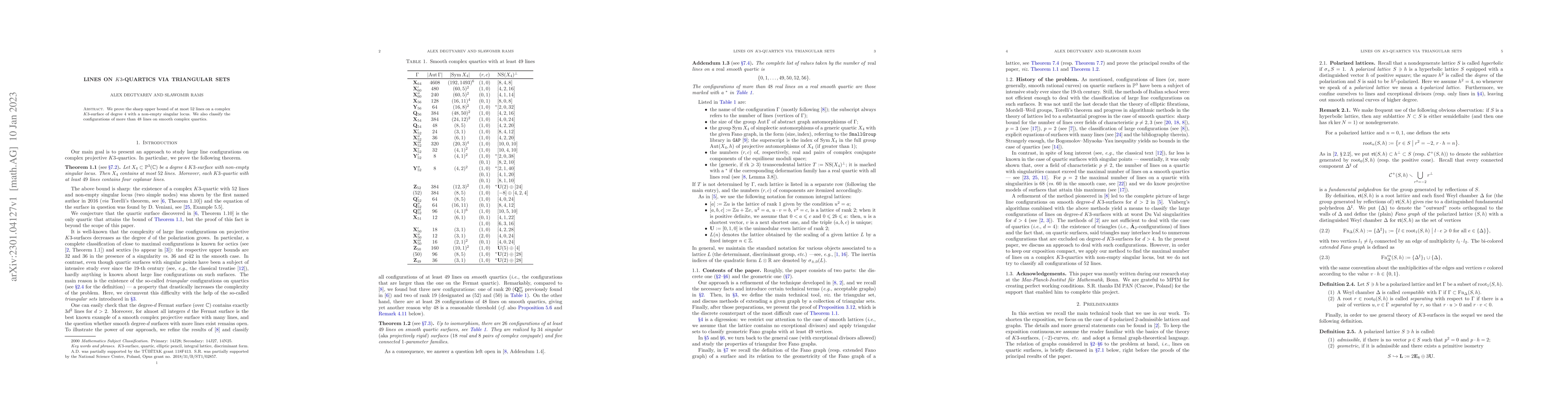 Thumbnail for Lines on K3-quartics via triangular sets