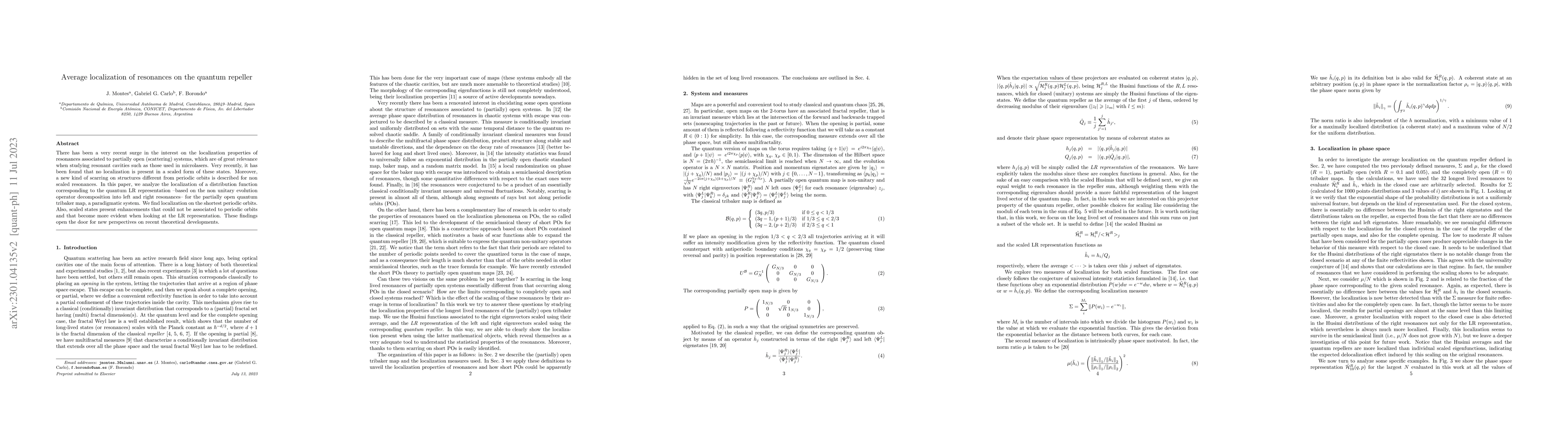 Thumbnail for Average localization of resonances on the quantum repeller