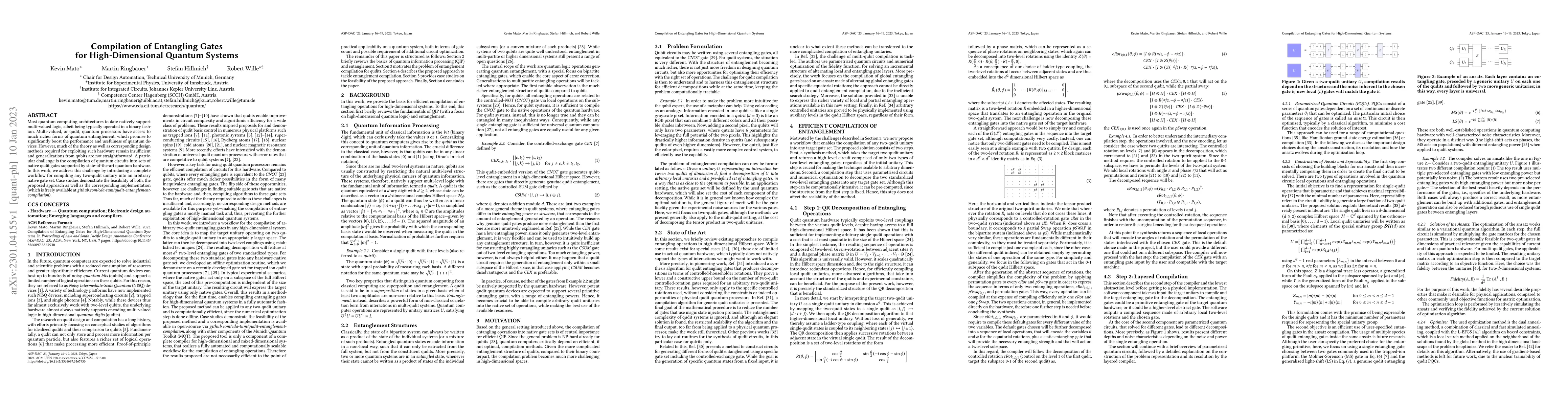 Thumbnail for Compilation of Entangling Gates for High-Dimensional Quantum Systems