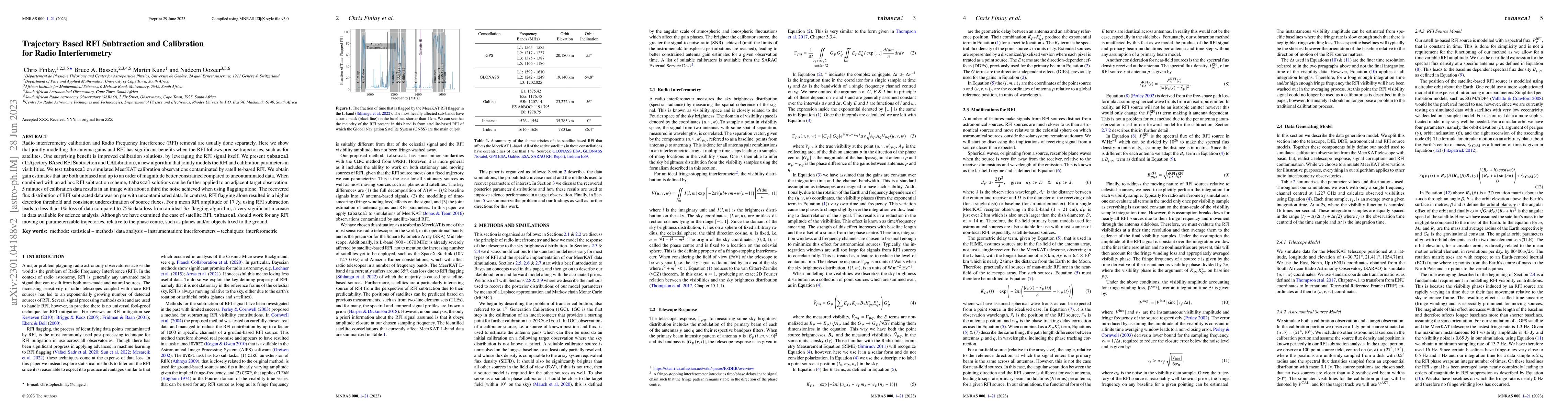 Thumbnail for Trajectory Based RFI Subtraction and Calibration for Radio
  Interferometry