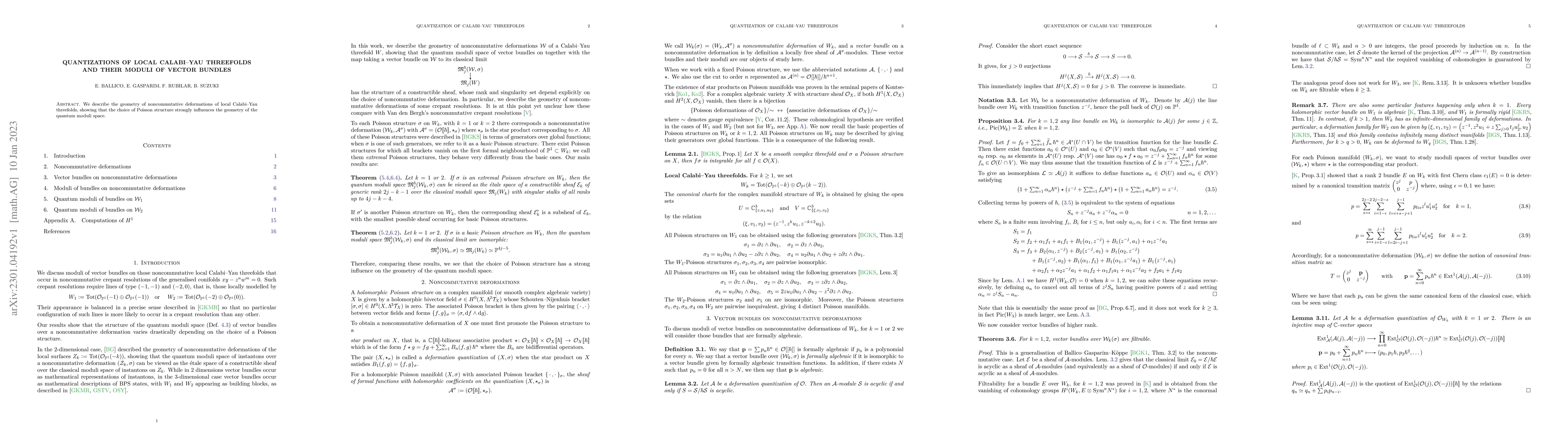 Thumbnail for Quantizations of local Calabi-Yau threefolds and their moduli of vector
  bundles