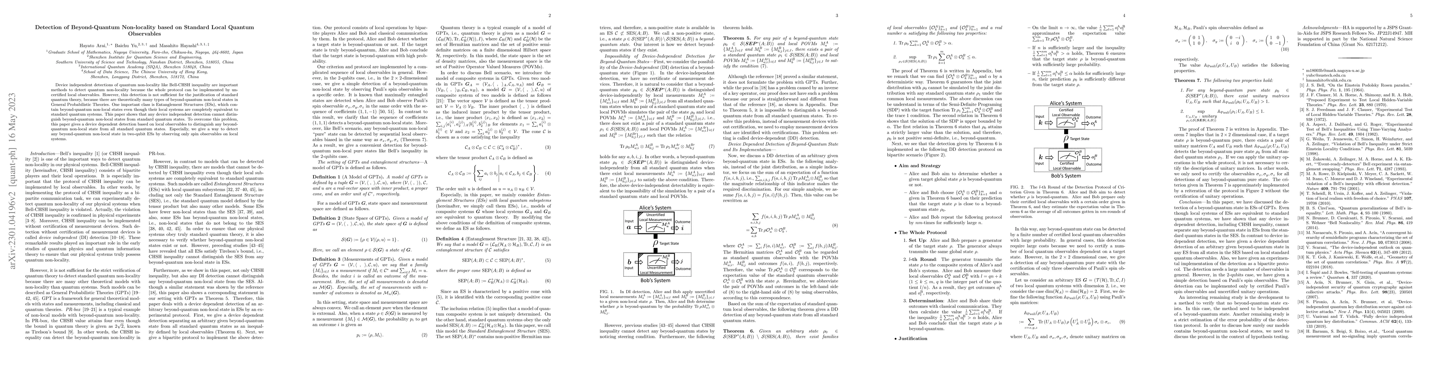 Thumbnail for Detection of Beyond-Quantum Non-locality based on Standard Local Quantum
  Observables