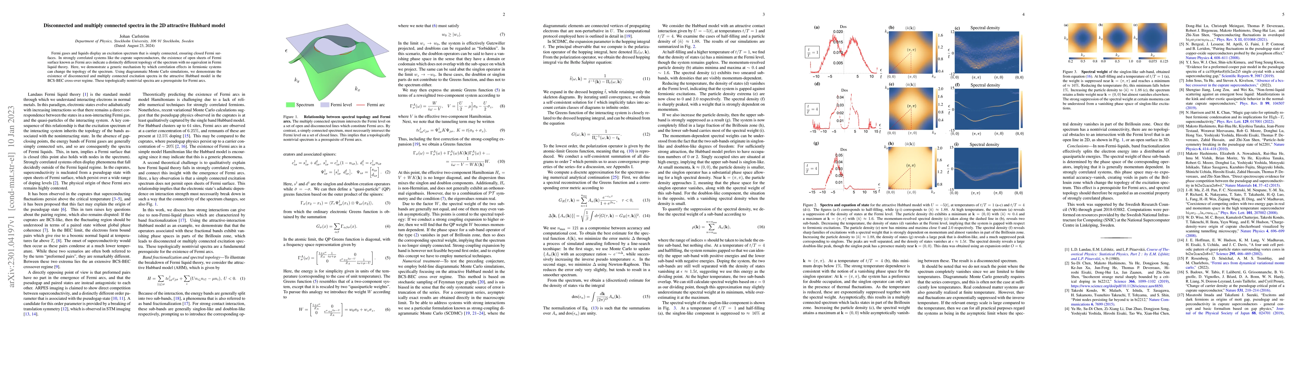 Thumbnail for Disconnected and multiply connected spectra in the 2D attractive Hubbard
  model