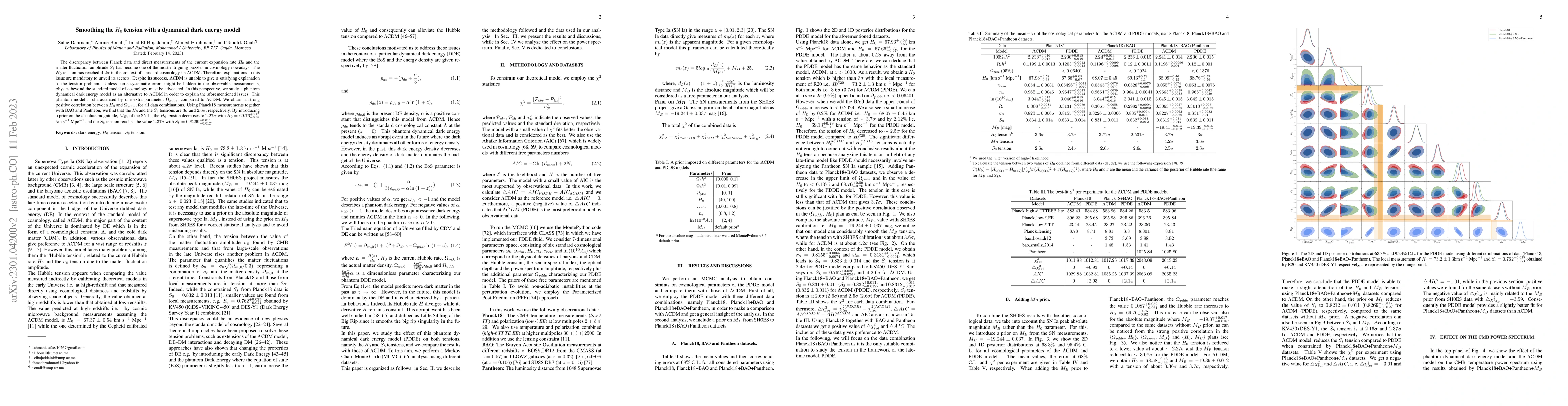 Thumbnail for Smoothing the $H_0$ tension with a dynamical dark energy model