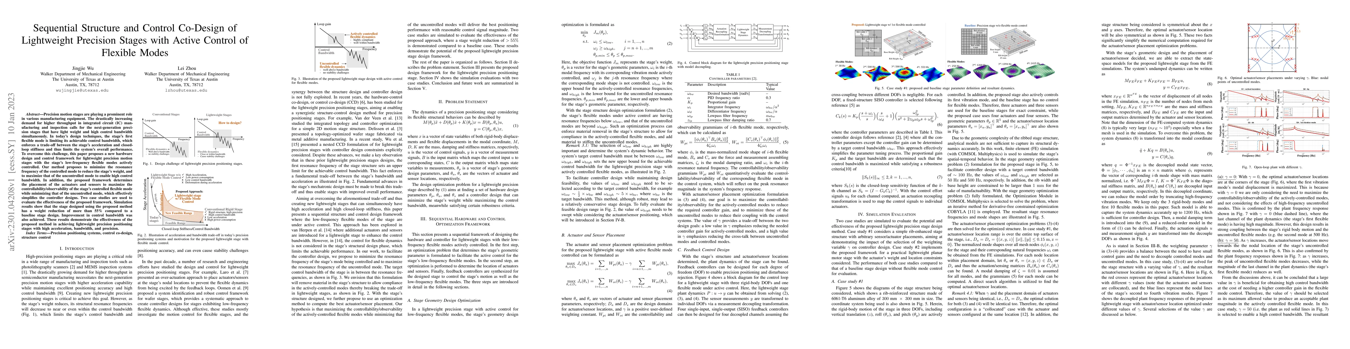 Thumbnail for Sequential Structure and Control Co-design of Lightweight Precision
  Stages with Active control of flexible modes