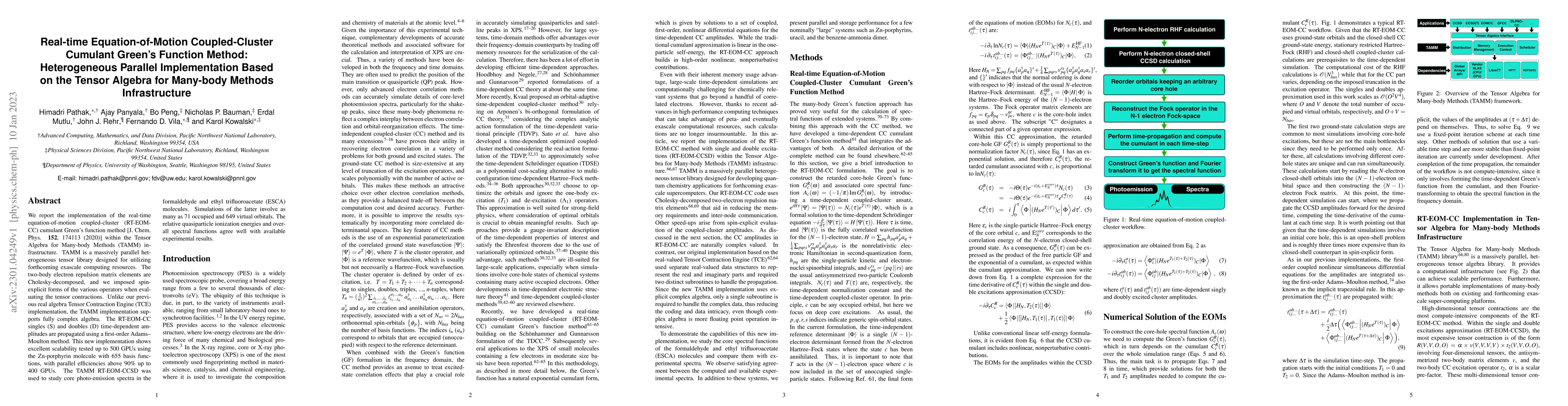 Thumbnail for Real-time Equation-of-Motion Coupled-Cluster Cumulant Green's Function
  Method: Heterogeneous Parallel Implementation Based on the Tensor Algebra for
  Many-body Methods Infrastructure