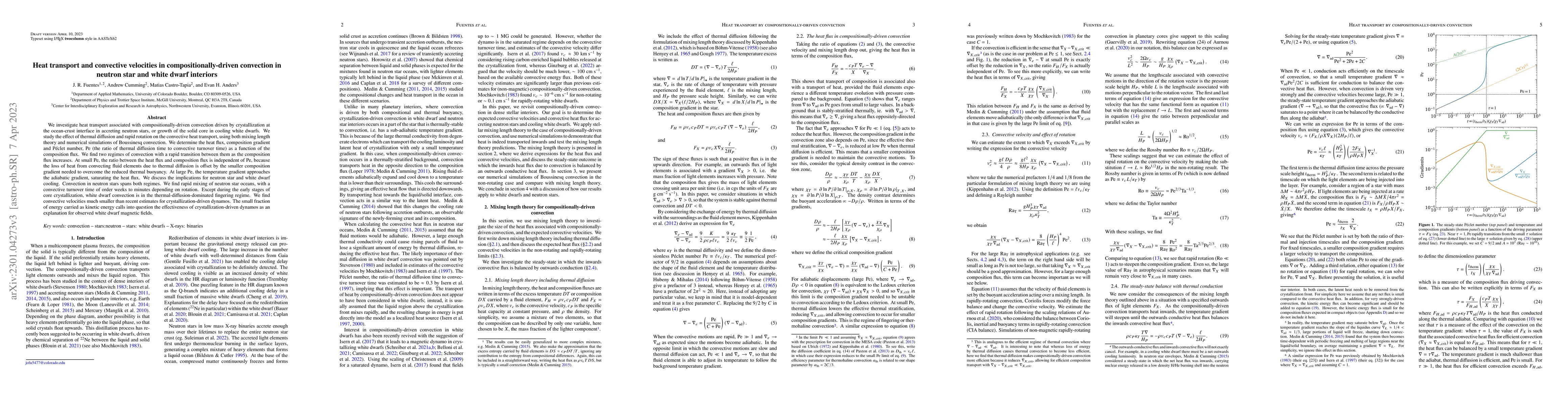 Thumbnail for Heat transport and convective velocities in compositionally-driven
  convection in neutron star and white dwarf interiors