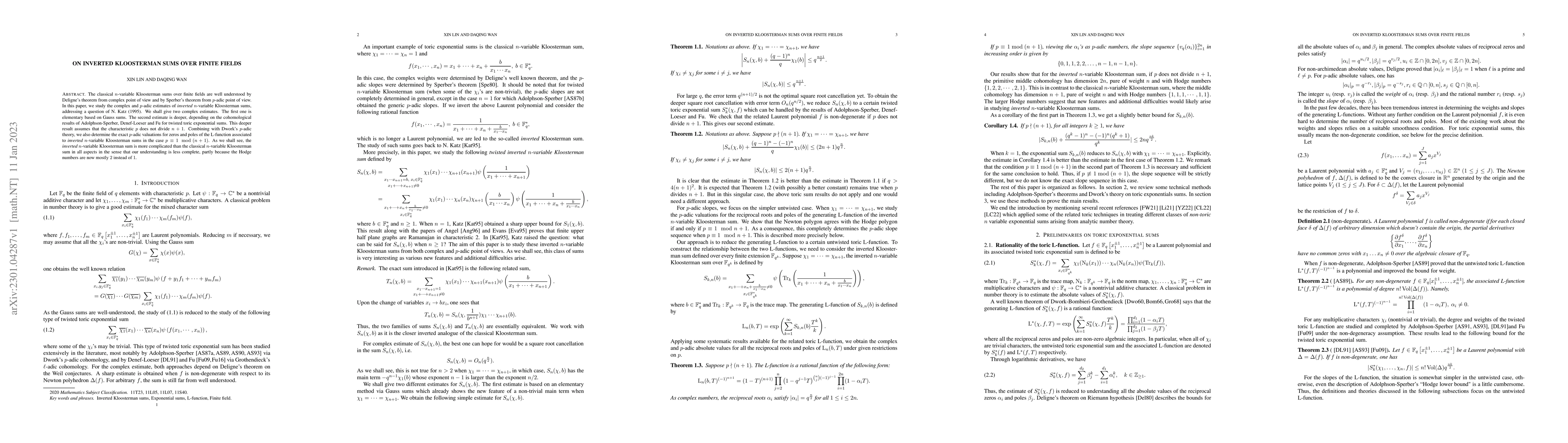 Thumbnail for On inverted Kloosterman sums over finite fields