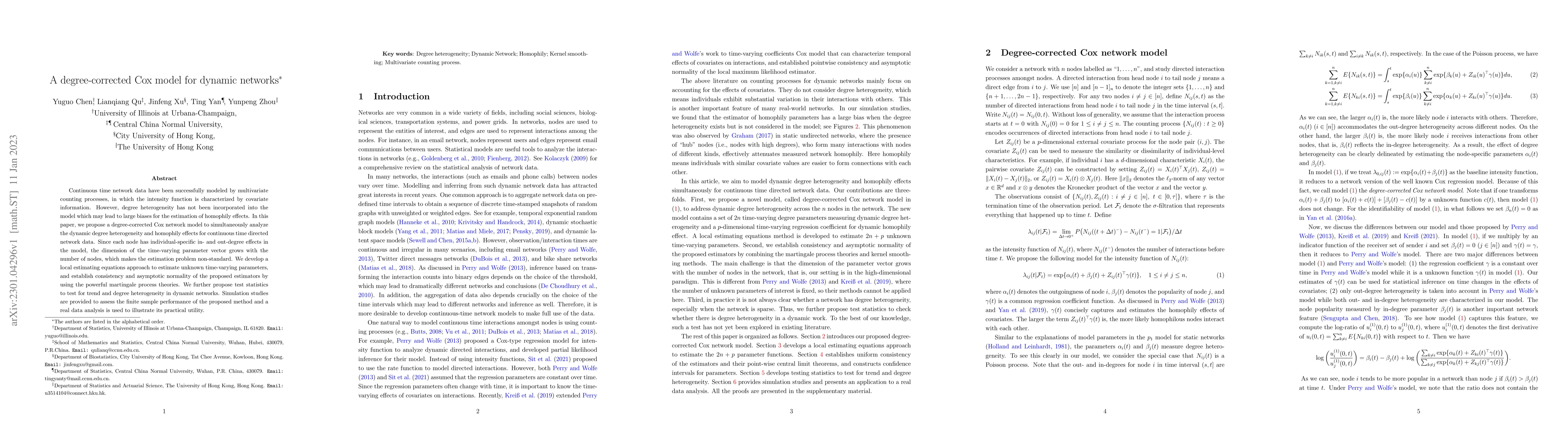 Thumbnail for A degree-corrected Cox model for dynamic networks