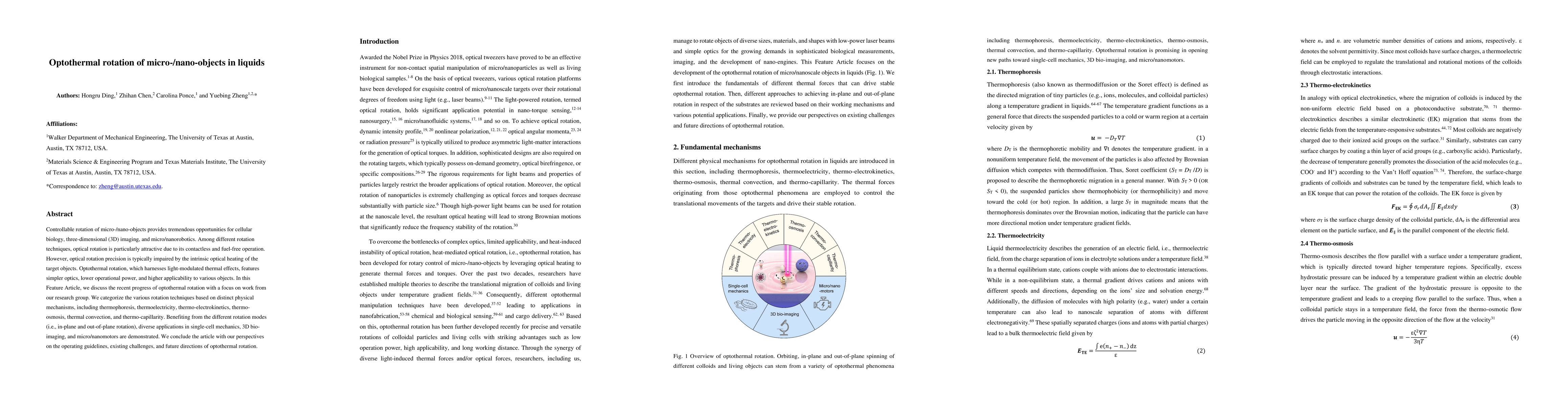 Thumbnail for Optothermal rotation of micro-/nano-objects in liquids
