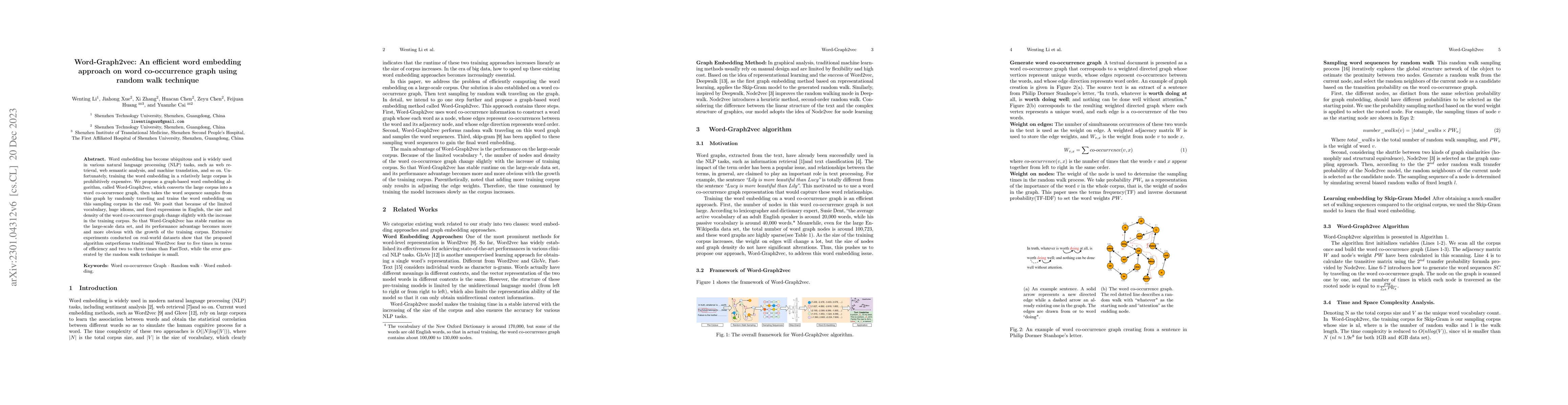 Thumbnail for Word-Graph2vec: An efficient word embedding approach on word
  co-occurrence graph using random walk technique