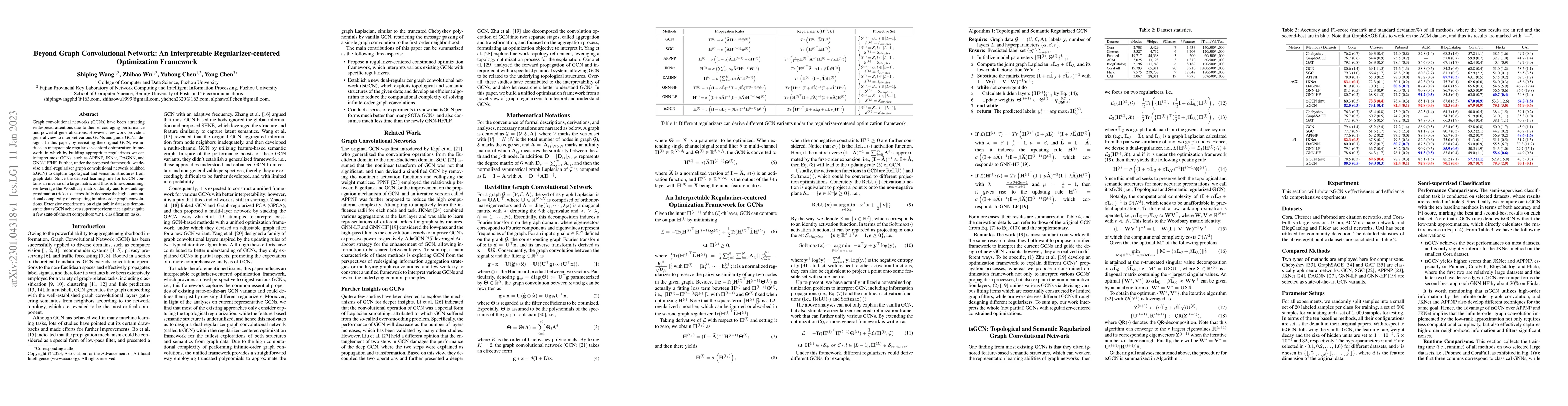 Thumbnail for Beyond Graph Convolutional Network: An Interpretable
  Regularizer-centered Optimization Framework