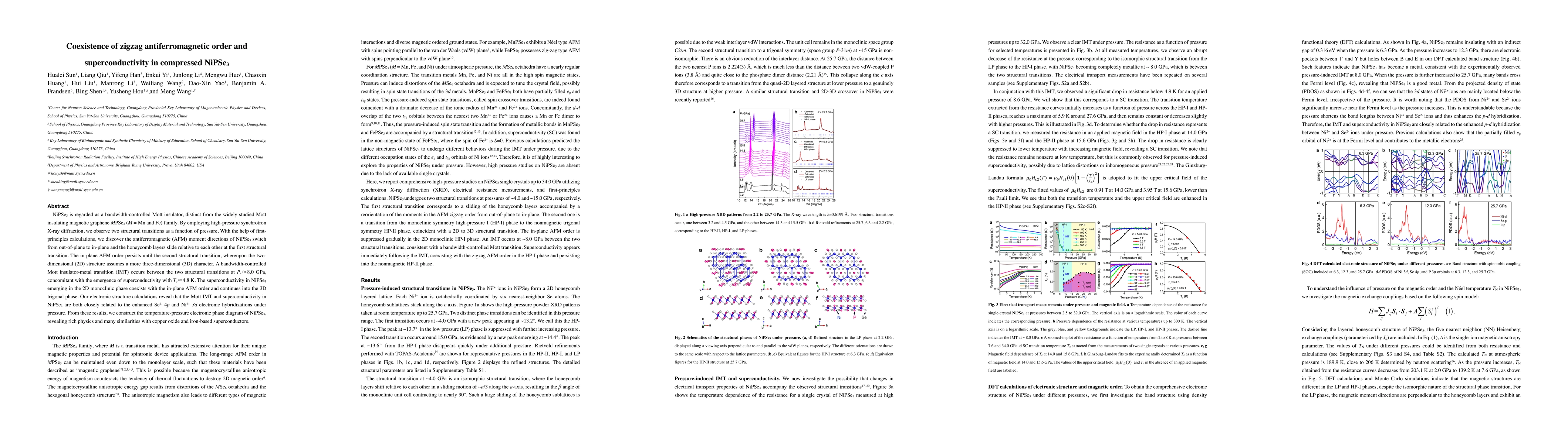 Thumbnail for Coexistence of zigzag antiferromagnetic order and superconductivity in
  compressed NiPSe3