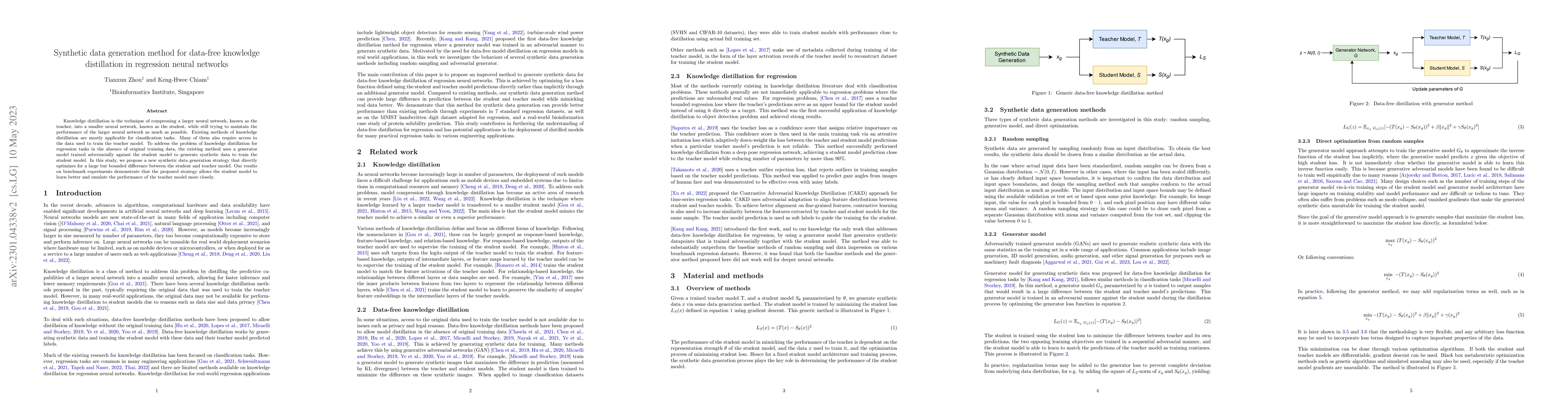 Thumbnail for Synthetic data generation method for data-free knowledge distillation in
  regression neural networks