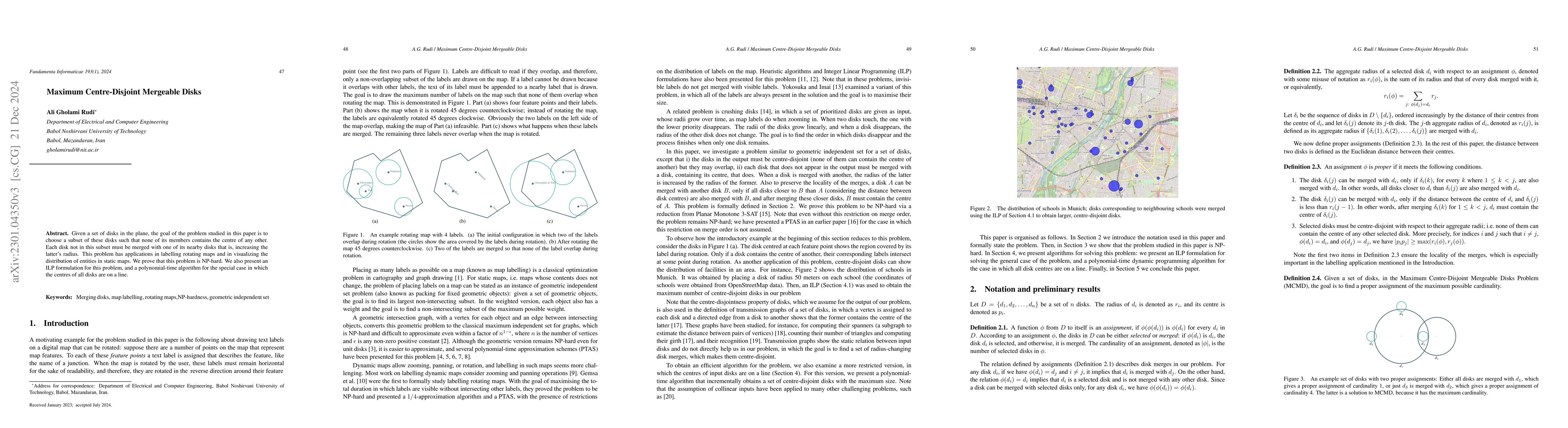 Thumbnail for Maximum Centre-Disjoint Mergeable Disks