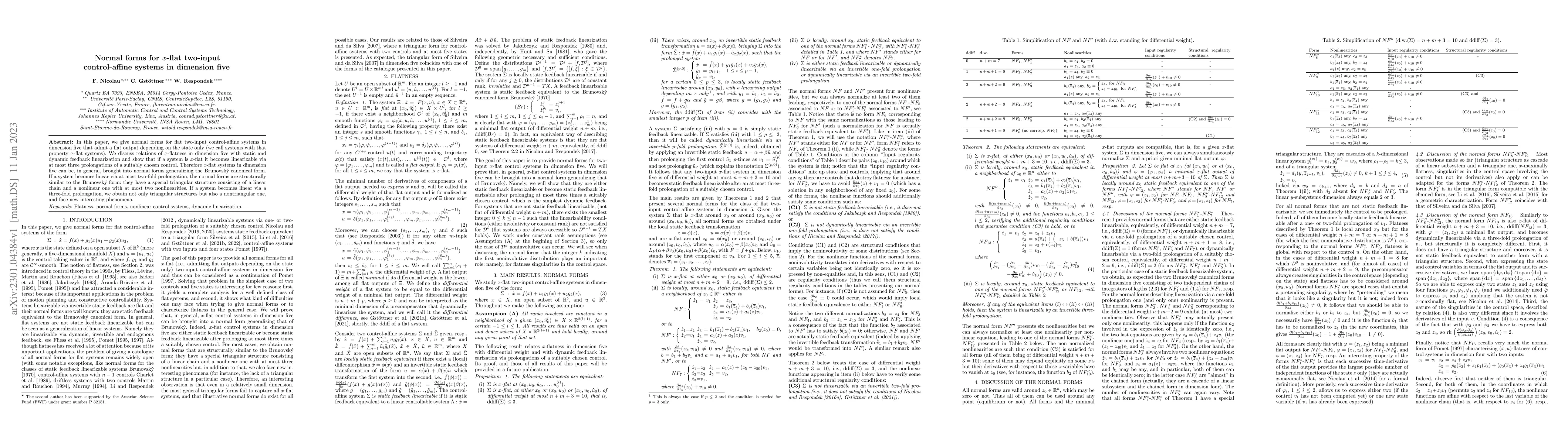 Thumbnail for Normal forms for x-flat two-input control-affine systems in dimension
  five