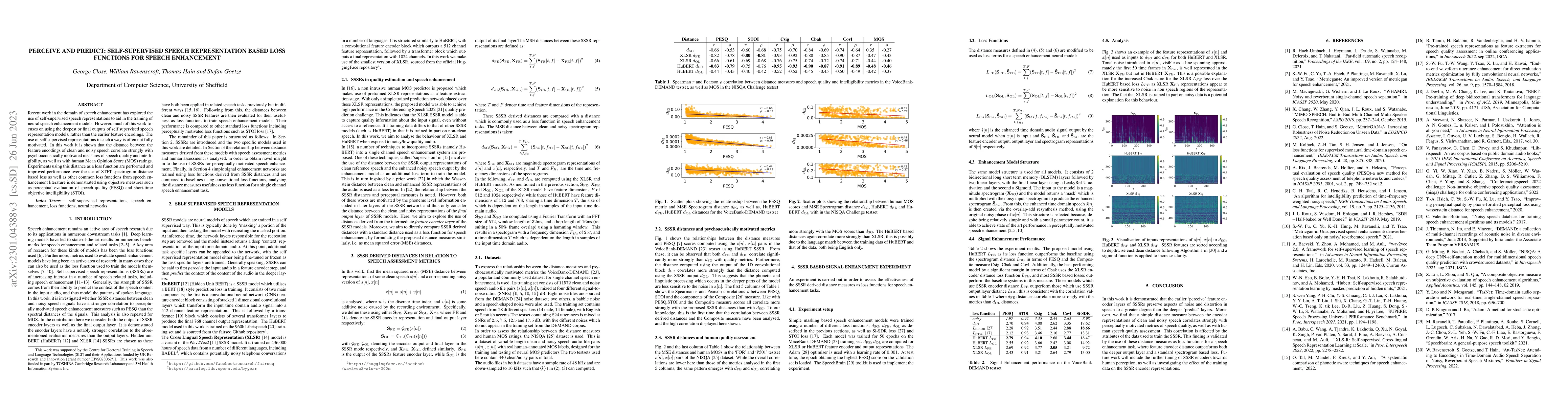 Thumbnail for Perceive and predict: self-supervised speech representation based loss
  functions for speech enhancement