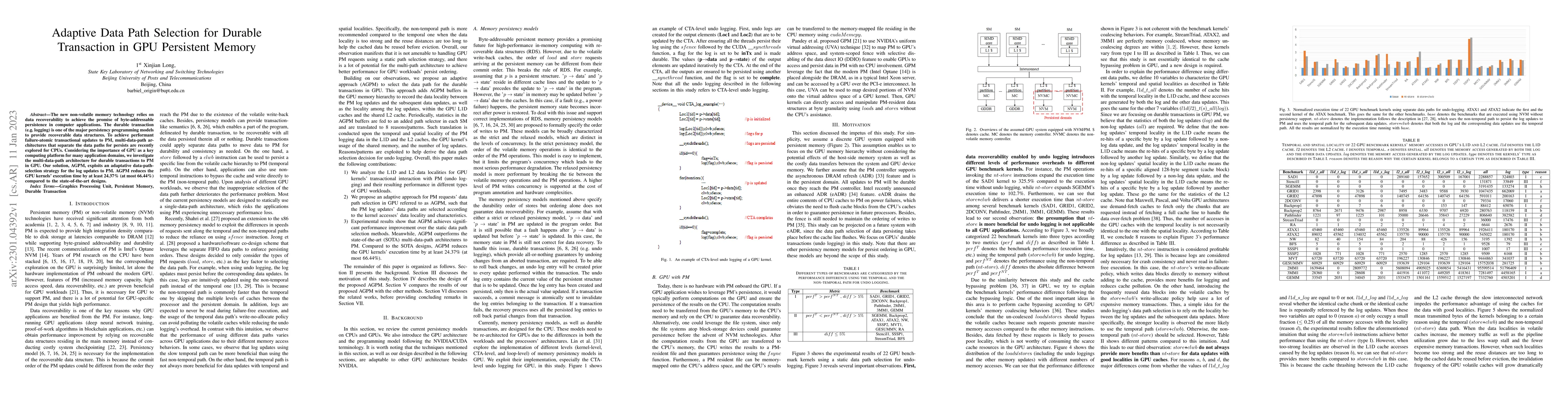 Thumbnail for Adaptive Data Path Selection for Durable Transaction in GPU Persistent
  Memory