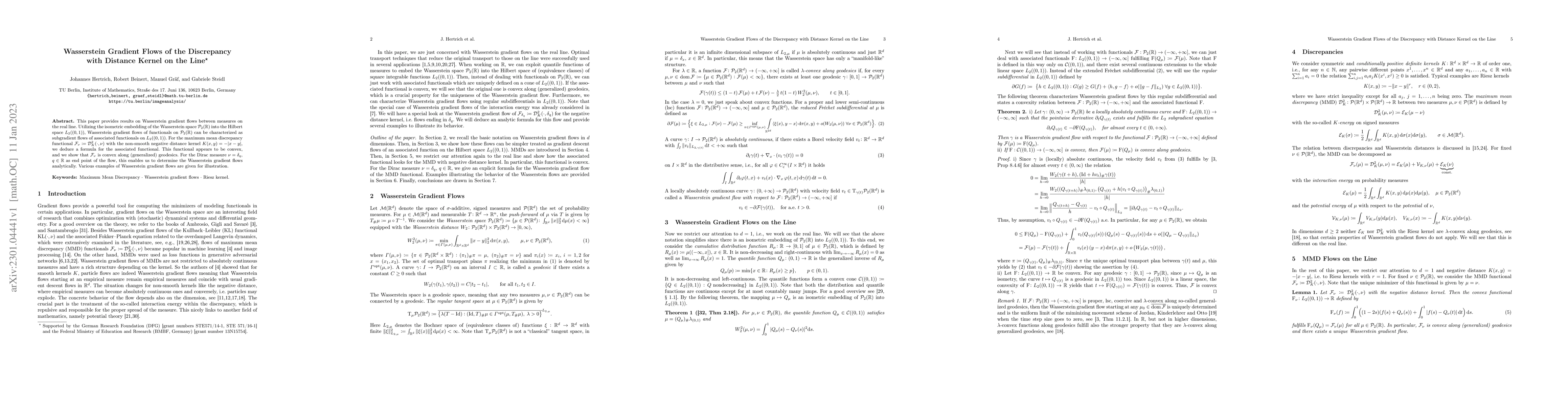 Thumbnail for Wasserstein Gradient Flows of the Discrepancy with Distance Kernel on
  the Line