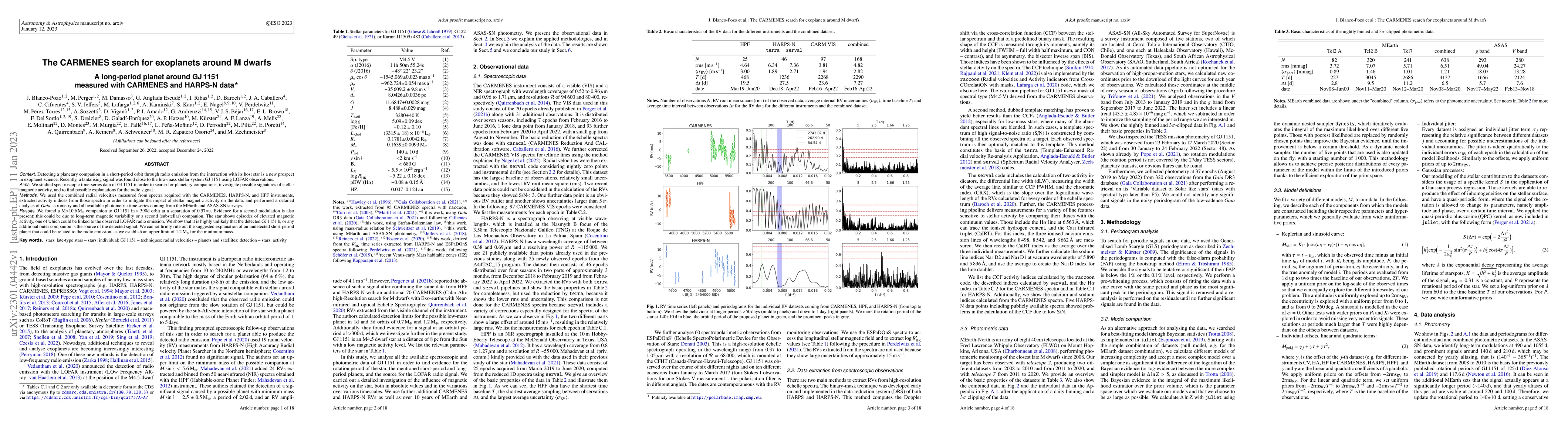 Thumbnail for The CARMENES search for exoplanets around M dwarfs. A long-period planet
  around GJ 1151 measured with CARMENES and HARPS-N data