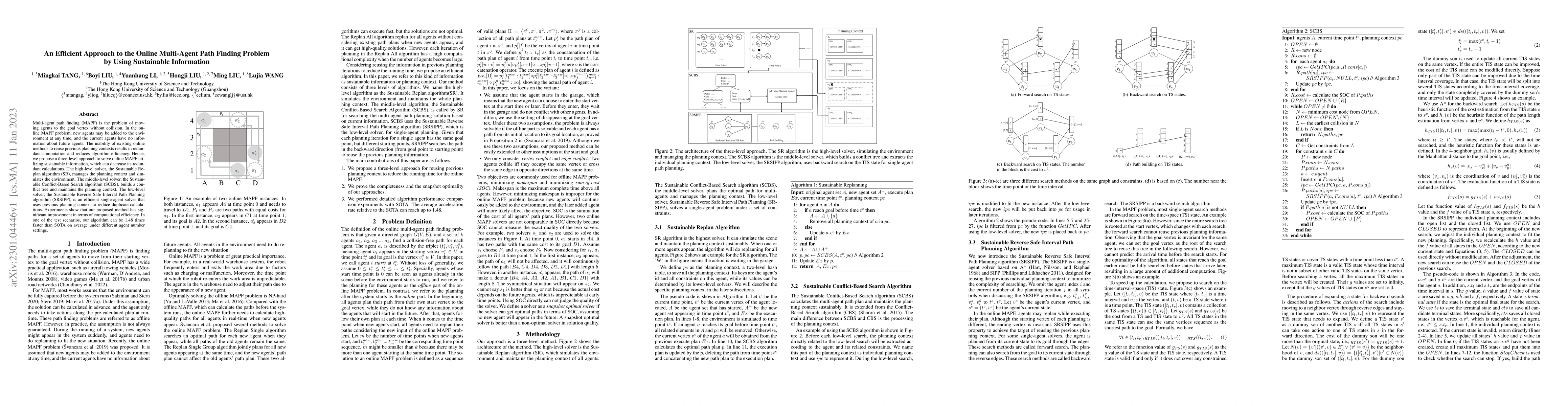 Thumbnail for An Efficient Approach to the Online Multi-Agent Path Finding Problem by
  Using Sustainable Information
