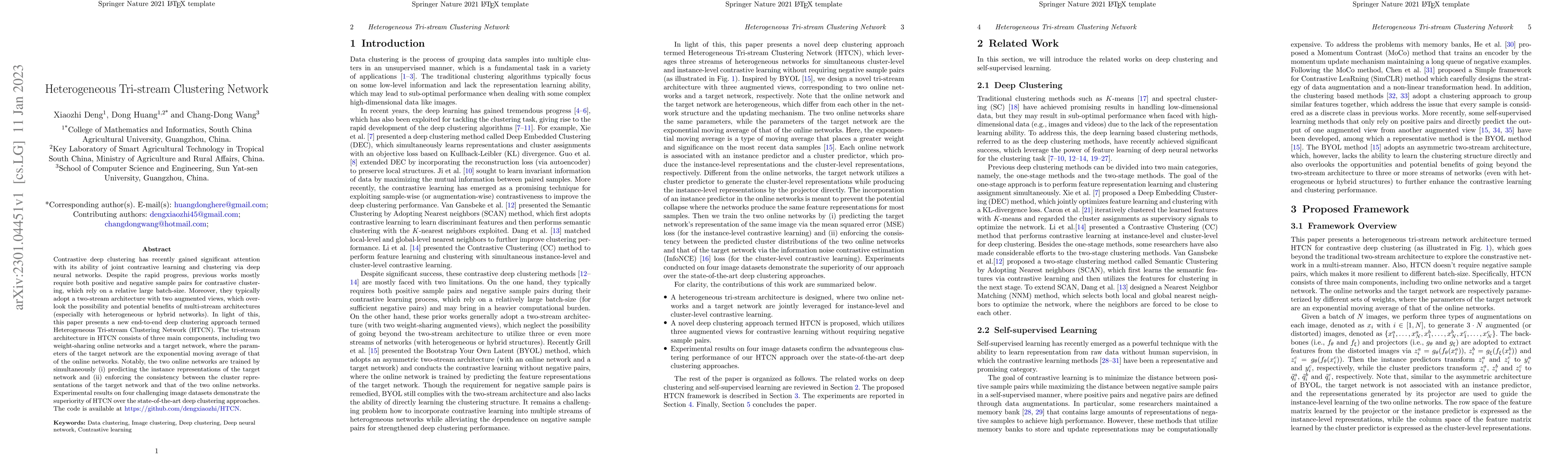 Thumbnail for Heterogeneous Tri-stream Clustering Network