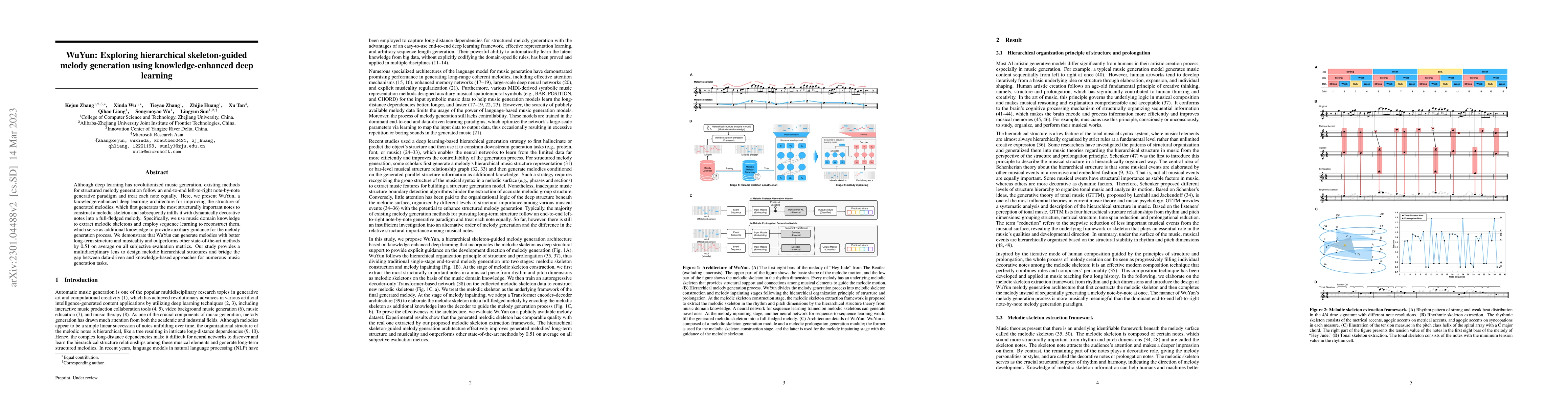 Thumbnail for WuYun: Exploring hierarchical skeleton-guided melody generation using
  knowledge-enhanced deep learning