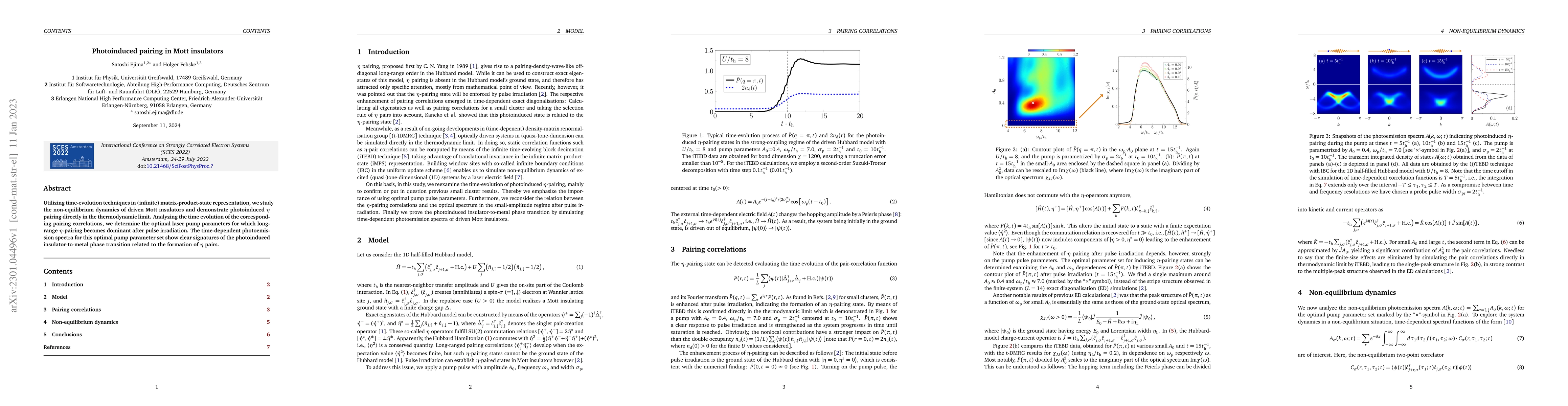 Thumbnail for Photoinduced pairing in Mott insulators