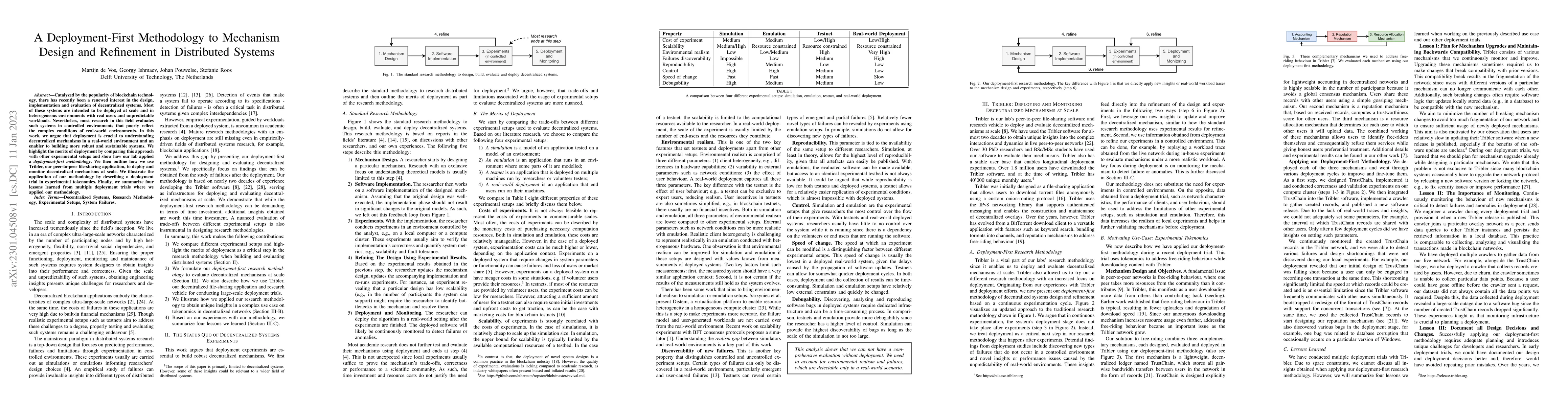 Thumbnail for A Deployment-First Methodology to Mechanism Design and Refinement in
  Distributed Systems