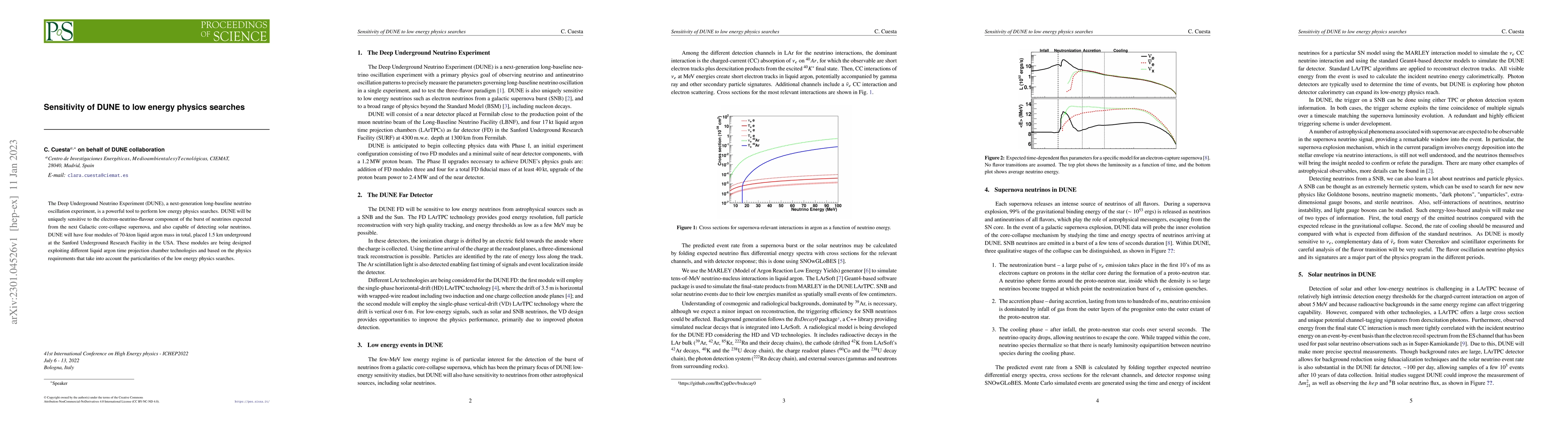 Thumbnail for Sensitivity of DUNE to low energy physics searches